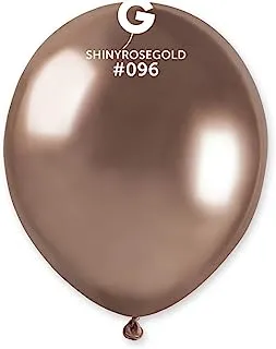 Gemar AB50 Latex Balloon without Helium, 5-Inch Size, 096 Shiny Rose Gold