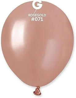 Gemar AM50 Latex Balloon without Helium, 5-Inch Size, 071 Rose Gold Metalic