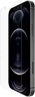 بلكين ايفون 12 برو ، واقي شاشة ايفون 12 فائق الزجاج معالج مضاد للميكروبات ، حماية قصوى شفاف