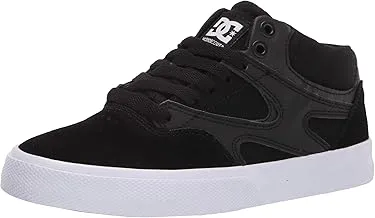 DC mens Kalis Vulc Mid Skate Shoe, Black/Black/White, 9 US