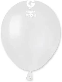 Gemar AM50 Latex Balloon without Helium, 5-Inch Size, 029 White Metalic