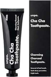 [unpa.] Cha Cha Toothpaste : All-Natural Organic Charcoal Teeth Strengthening Toothpaste for Minty Fresh Breath, 100g