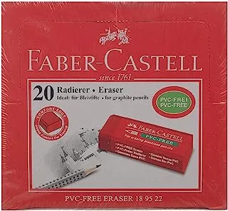 Faber-Castell PVC Free Eraser - Red - Box of 20 Pieces