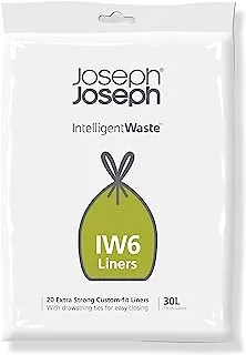 Joseph Joseph Intelligent Waste IW6 General Waste Liner Trash Bags for Totem Max 30 Liter / 8 Gallon, 20-pack, Gray