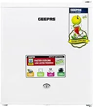 Geepas Defrost Mini Fridge, Door Lock And Key, Grf654Wpen - Low Noise Design, Compact, Powerful Compressor, Energy Saving, Fast Freezing, Adjustable Thermostat, 60L Capacity