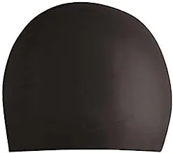 قبعة سباحة مسطحة من السيليكون من ليدر سبورت AB14S ، أسود