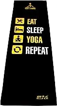 Stag Designer Yoga Mat, 4mm (Black/Yellow/White)