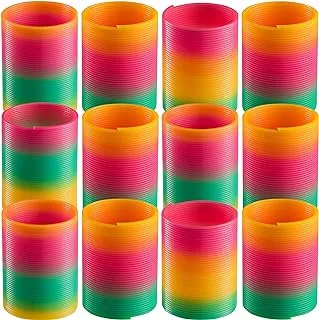 Colourful Rainbow Spring Coil Magic Coil Spring Toy (Rainbow, Pack of 12)