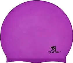 Leader Sport Cap-700 Silicone Swimming Cap for Adult, Purple