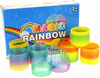 Magic Rainbow Springs Assorted Colors Slinky Novelty Colorful Springs Assorted Bulk Toy for Birthday Party Favors, Gift (12 Pack)