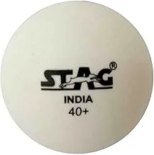 Stag Seam Plastic Table Tennis Ball, 40mm Pack of 30 (White)