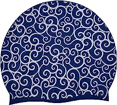 Leader Sport Cap-200 Silicone Swimming Cap for Adult, Navy Blue