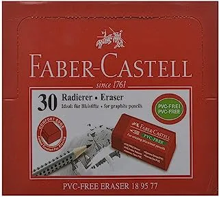 Faber castell 189577 eraser rectangle set of 30 - red
