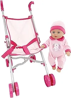 Bambolina Doll Carriage with Doll 36 cm - For Age 2+ Years Old