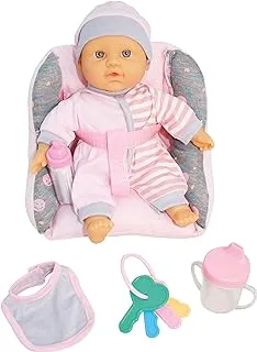 Bambolina Soft Doll with Car Seat and Accessories 26CM - For Age 2+ Years Old