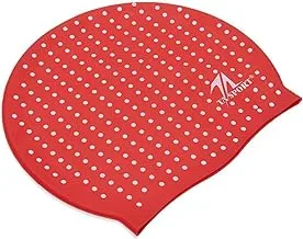 قبعة سباحة سيليكون من ليدر سبورت كاب-100 للكبار، أحمر