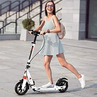 COOLBABY Adult Scooter With Dual Suspension Hight Adjustable Urban Scooter Folding Scooter With Big Wheels For Teens Kids Age 12 Up