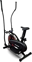 Sparnod Fitness SOB-11000 2-in-1 Orbitrek Elliptical Cross Trainer Exercise Cycle - Ideal Cardio Workout Machine/Bike for Home with LCD Display, Adjustable Resistance, Seat adjustment, 7 kg Flywheel