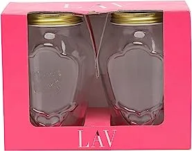 LAV Glass Kitchen Organizer Container, 2 Pieces, Gold/Clear