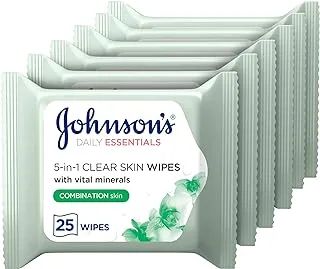 Johnson's Adult Daily Essentials Wipes for Combination Skin 25 pcs, 3+3