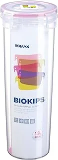Komax Biokips Round Food Storage Container with Lid, 1.3 Liter Capacity