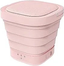 Portable Washer, Foldable Mini Small Portable Washer & Dryer Washer For Apartment, Laundry, Camping, Rv, Travel, Lingerie, Personal, Baby - Fully Automatic (White),Pink