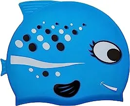 Leader Sport Cap-500 Silicone Swimming Cap for Kids, Sky Blue