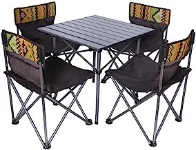 COOLBABY Outdoor Camping Folding Table and Chair Set,5pcs With Outer Bag,for Camping,Sporting Events, Beach,Travel,Backyard,Patio,etc