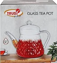 إبريق شاي زجاجي من تراست برو، 900 مل، شفاف