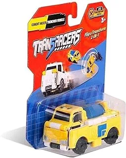 Transracers 2 in 1 Construction Vehicle Cement Mixer and Trencher Vehicle Toy for Kids