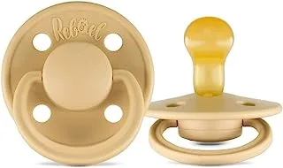 Rebael Mono Natural Rubber Round Pacifier Size 1 - Baby 0-6M (1-pack) - Almond