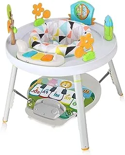 Teknum 4-IN-1 Activity Jumper/Feeding Chair/Drawing Table/Playing Station w/Musical Mat, Detachable Toys & Musical Piano- White