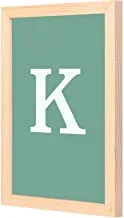LOWHA White K letter Wall Art with Pan Wood framed Ready to hang for home, bed room, office living room Home decor hand made wooden color 23 x 33cm By LOWHA