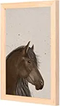 LOWHA wild horse Wall Art with Pan Wood framed Ready to hang for home, bed room, office living room Home decor hand made wooden color 23 x 33cm By LOWHA