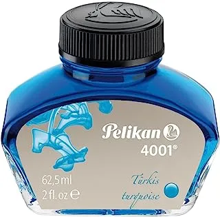 Pelikan 4001 زجاجة حبر معبأ لأقلام الحبر ، فيروزي ، 62.5 مل ، 1 لكل منها (329201)