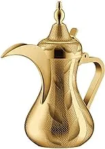 Al Saif Taima Stainless Steel Arabic Coffee Dallah, Size: 1250 Ml, Colour: Gold