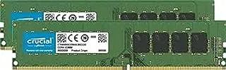 كروكيال رام 8 جيجابايت كيت (2x4 جيجابايت) DDR4 2400 ميجا هرتز CL17 ذاكرة سطح المكتب CT2K4G4DFS824A أخضر/أسود