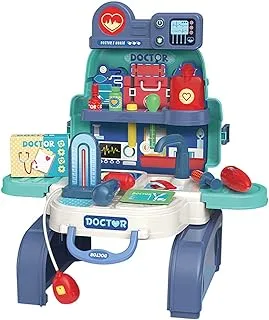 Little Story ROLE PLAY DOCTOR/NURSE/CLINIC TOY SET SCHOOL BAG (23 Pcs) - Blue, 3-IN-1 Mode