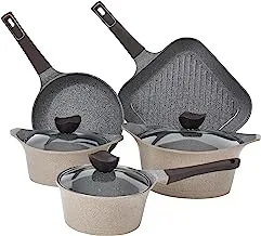 Neoflam Aeni Granite Cookware 8-Pieces Set, Grey 8 Pieces 117358