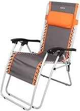 Kadi Outdoor Zero Gravity Chair - Folding Reclining Chair with Footrest & Adjustable Pillow - Anti-Gravity Outdoor Rest - for Yard, Beach, Camping, Garden, Pool - Gray