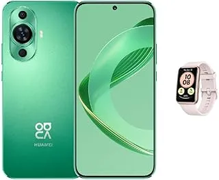 HUAWEI nova 11 Smart Phone, 6.88 mm Ultra-thin Design, 60 MP Front Ultra Wide Portrait Camera, 66 W HUAWEI SuperCharge Turbo, 8 + 256GB, Green + HUAWEI WATCH Fit New Pink + Gift Card Service