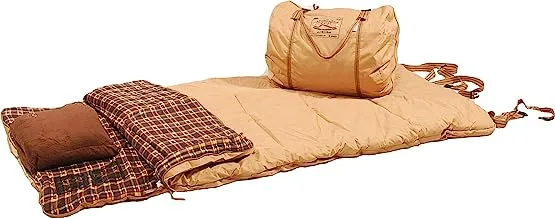 Kadi Outdoor Summan Sleeping Bag with Pillow - Thicker Insulation for Warmth - Size: 220 x 120cm - Weight: 8kg - Ideal for Camping, Backpacking & Hiking - Brown