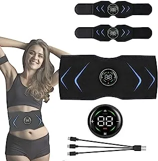DIGOT Muscle Stimulator, EMS Stimulator Abdominal Electric,Touch LCD Display 10 Modes and 39 Intensity Levels USB Charging No Need to Replace the Rel Exercise Arms Legs Black LZM-AMYD-TMM
