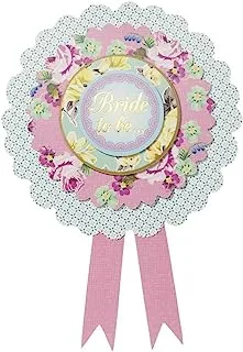 Talking Tables Truly Hen Rosette Badge for Hen Party and Bridal Showers, Multicolour