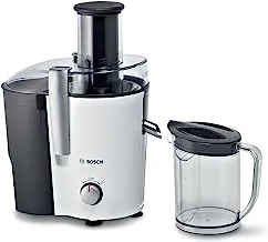 Bosch Vitajoice Juice Extractor, 700W, XL Fill Tube, Drip Stop to Prevent Drip, Safety Stop for Safety, White/Black, MES25A0