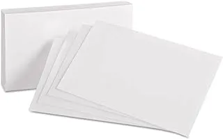 MARKQ Blank Flash Cards 100-Pieces, 4 Inch x 6 Inch Size, White