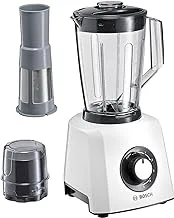 Bosch Blender MightyMixx 600W, White, for Grinding, Chopping, Blending, Grooved Blades, Easy to Clean and Dishwasher Safe, German Engineering