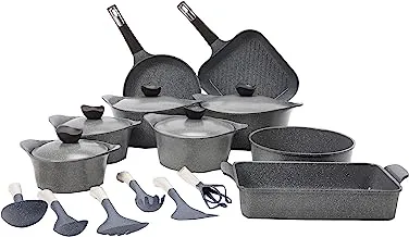 Neoflam Aeni Granite Cookware 20-Pieces Set, Grey 20 Pieces 121090