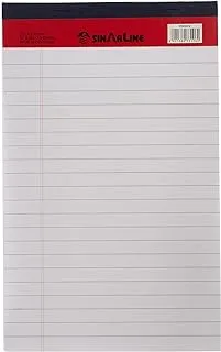 Markq Single line Legal A5 Notepad, 50 Sheets, White, Pack of 5