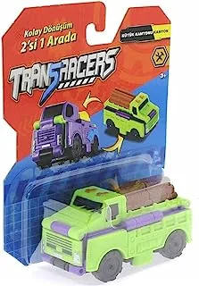Transracers 2 in 1 Construction Vehicle Log and Transporter Truck Toy for Kids